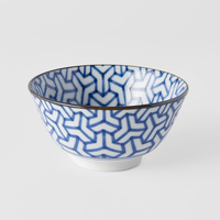 Bowl 13cm Indigo Ikat Herringbone Design