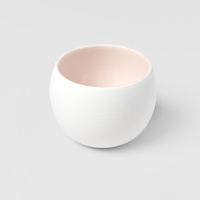 Cup Shochu 8.5cm Matte White & Light Pink Glaze
