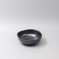 Bowl Organic Shape 17cm Kanso Matte Black Glaze