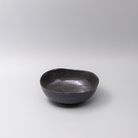 Bowl Organic Shape 20cm Kanso Matte Black Glaze