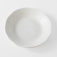 Bowl 23.5cm White Spiral Glaze