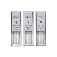 bulk 192 Unscented Dinner Candle White 25cm