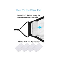 NEW Cotton Cloth Face Mask w 2 Filters Reusable Washable Adjustable 3Ply Black