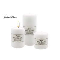bulk 36 Unscented White Pillar Candle Tapered 10cm
