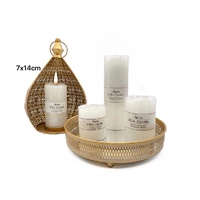 bulk 24 Unscented White Pillar Candle 457G 14cm