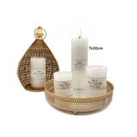 bulk 16 Unscented White Pillar Candle 670G 20cm