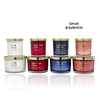 bulk 12 Elegant Glass Candle W Gold Lid 4 Assorted 8x9cm