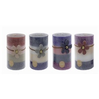 bulk 36 4 Tone Scented Pillar Candle Assort 10cm