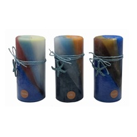 bulk 24 Ocean Views Pillar Candle Assort 15cm