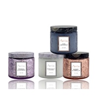 bulk 12 Glass Jar Candle Scented Sunflower 240G 4 Assorted 9x8cm