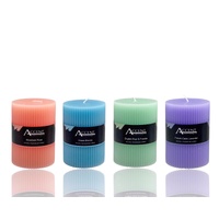 bulk 36 Scented Ripple Pillar Candle 4 Assorted 7x10cm