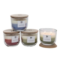 bulk 12 3 Layer Glass Jar Candle W Lid Assort 12cm