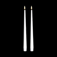 bulk 24 Led Tappered Dinner Candle White 24cm