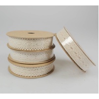 bulk 72 3m Cotton Lace Ribbon 16mm w Assort Display Box
