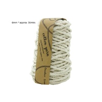 bulk 12 Macrame Cotton Yarn 36mtrs 6mm 400G Natural Knitting