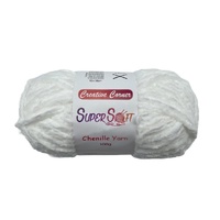 bulk 12 White Super Soft Chenille Yarn 100G