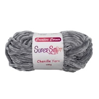 bulk 12 Light Grey Super Soft Chenille Yarn 100G