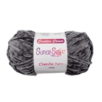 bulk 12 Dark Grey Super Soft Chenille Yarn 100G