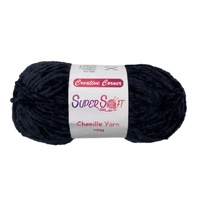 bulk 12 Black Super Soft Chenille Yarn 100G