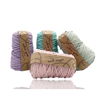 bulk 12 Macrame Cotton Yarn 72mtrs 4mm 400G Pastel Assort Knitting