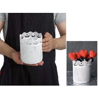 Set 2 Decorative White Metal Planter 12cm