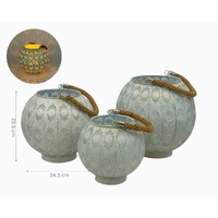 White Wash Moroccan Lantern 24cm