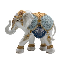 Lucky Blue White Elephant 26cm