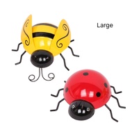Set 2 Metal Bee & Lady Bug Wall Decor 8x15cm