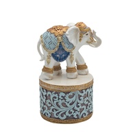 Lucky Blue White Elephant Trinket Box 16cm