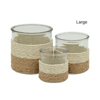 bulk 12 Paper Rope Glass Jar 12cm