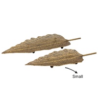 bulk 6 Rustic Gold Metal Leaf Tray 4cm