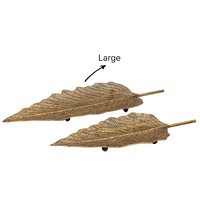 bulk 6 Rustic Gold Metal Leaf Tray 5cm