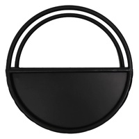 Premium Floating Half Moon / Semi Circle Metal Wall Planter | Onyx Black 35cm