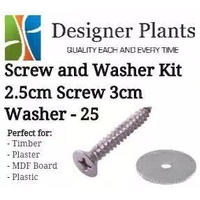 Screw and Washer Kit (Timber and Plaster) - 25 Pack