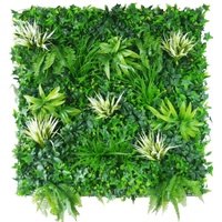 White Grassy Greenery Vertical Garden / Green Wall UV Resistant 100cm x 100cm