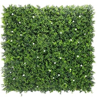 Luxury Flowering Artificial Buxus Hedge Panel UV Resistant Sample