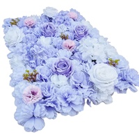 Artificial Flower Wall Backdrop Panel 40cm x 60cm Mixed Lilac Flowers