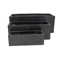 Luxury Black Terrazzo Concrete Planter Set of 3