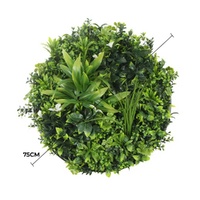 Slimline Flowering White Artificial Green Wall Disc UV Resistant 75cm (Black Frame)