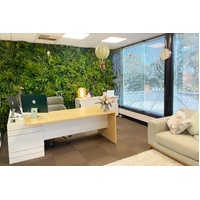 Slimline Flowering White Artificial Green Wall Disc UV Resistant 100cm (Black Frame)