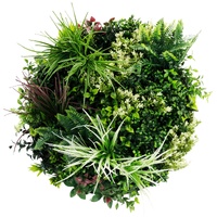 Slimline Artificial Green Wall Disc Art 60cm Colour Fresh UV Resistant (White)