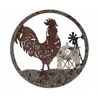 Rooster Metal Wall Art 72cm