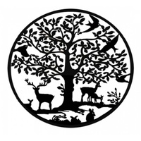 Grazing Deer Metal Wall Art 60cm