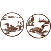Set 2 By The Pond Duck Metal Wall Art Assorted 50cm