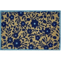 Blue Floral Doormat Door Mat 60cm
