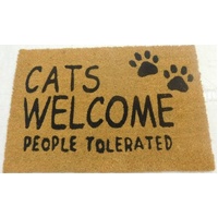 Cats Welcome People Tolerated Doormat 60x40cm