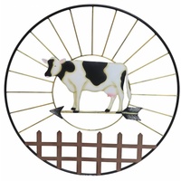 Set 2 Connie Cow Metal Wall Art 81x71cm