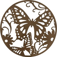 Set 2 Butterfly Metal Wall Art 51x51cm