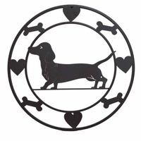 Round Dachshund Metal Wall Art 40cm