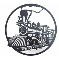 Round Train Metal Wall Art 60cm
